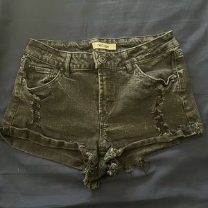 Black jean shorts
